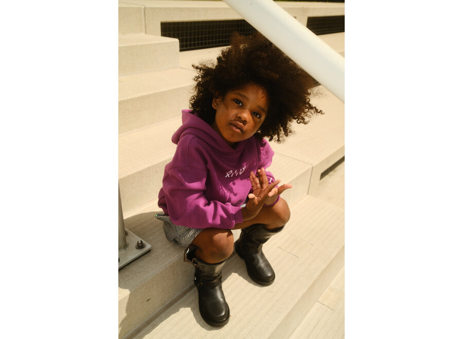 Knitted Logo Hoody Purple Magic Unisex Sweater