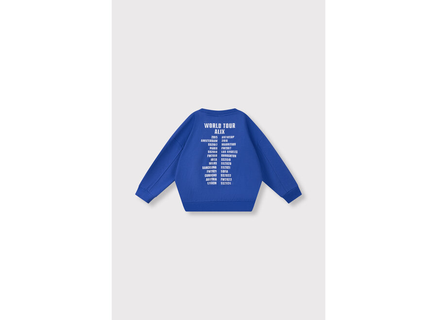 Knitted On Tour Sweater   Intense Blue Unisex Sweater