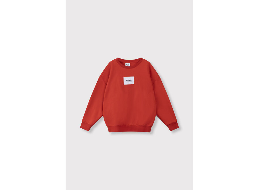 Knitted Label Sweater  Bright Red Unisex Sweater