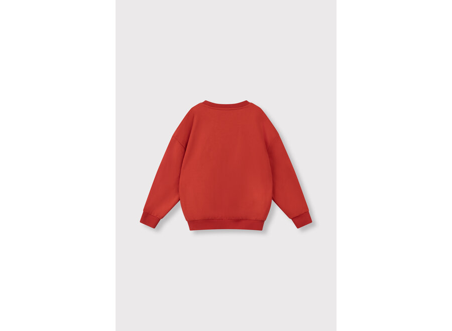 Knitted Label Sweater  Bright Red Unisex Sweater