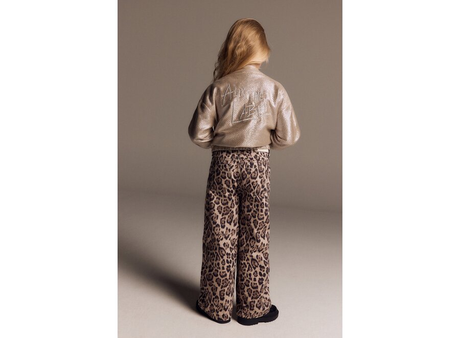 Knitted Silver Bomber   Silver Meisjes Jasje