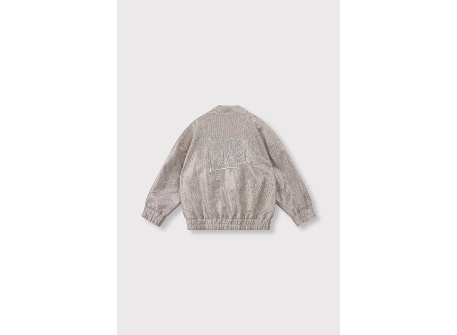Knitted Silver Bomber   Silver Meisjes Jasje