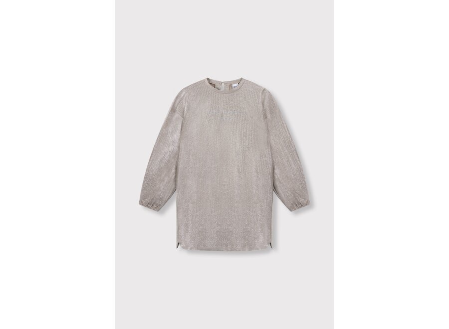 Knitted Silver Dress   Silver Meisjes Jurkje