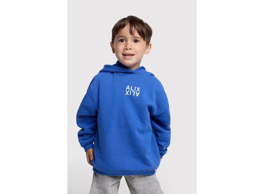 Knitted Logo Hoody   Intense Blue Unisex Sweater