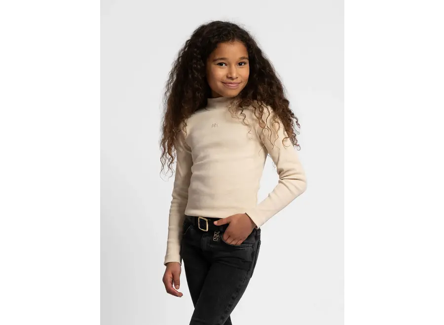 Luci Rib Top  Oak Sand Meisjes Topje