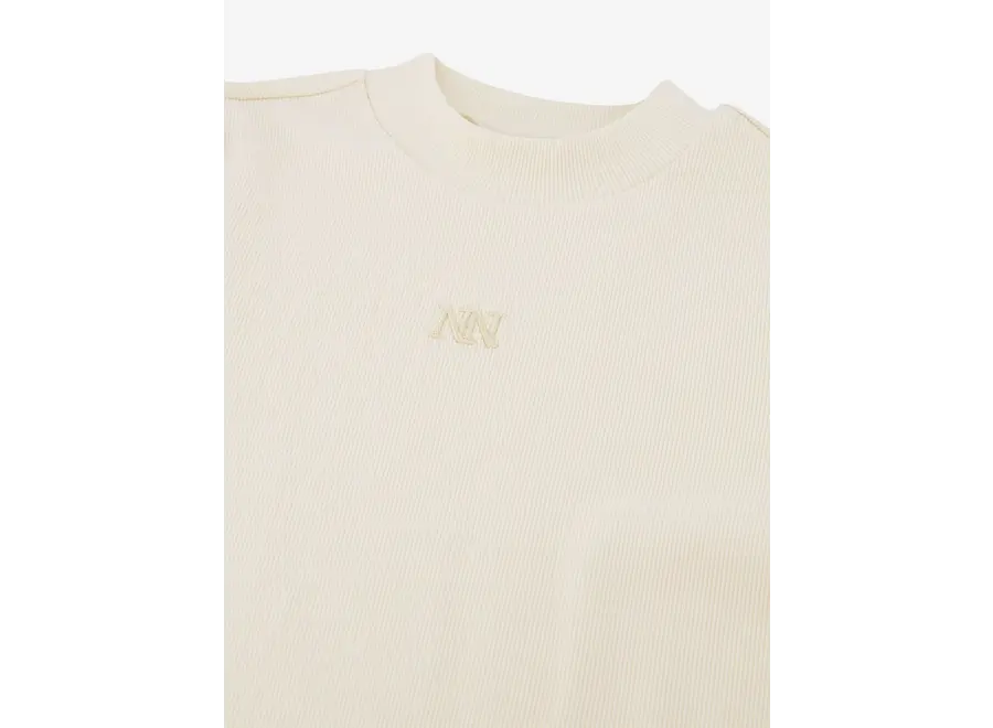 Luci Rib Top  Oak Sand Meisjes Topje