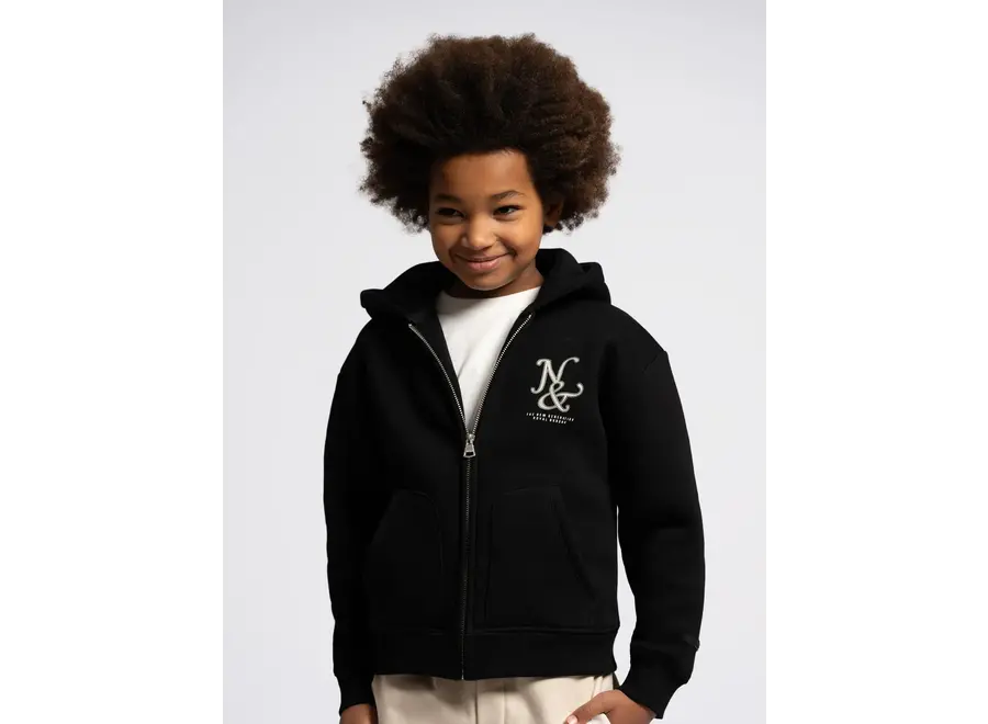 Roman Oversized Zip Hoodie Black Jongens Hoodie