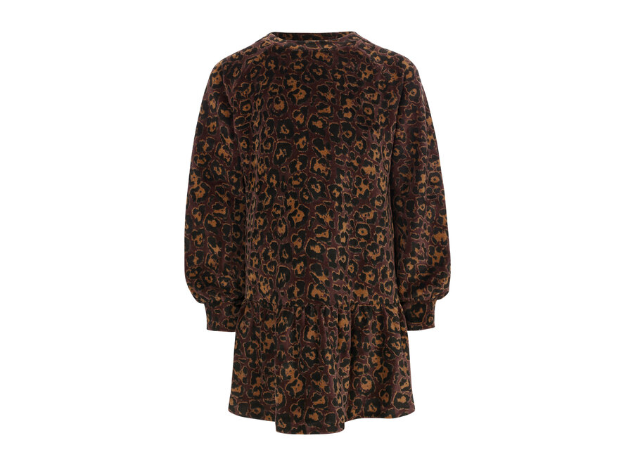 Little Velvet Dress  Velvet Leopard Meisjes  Jurkje