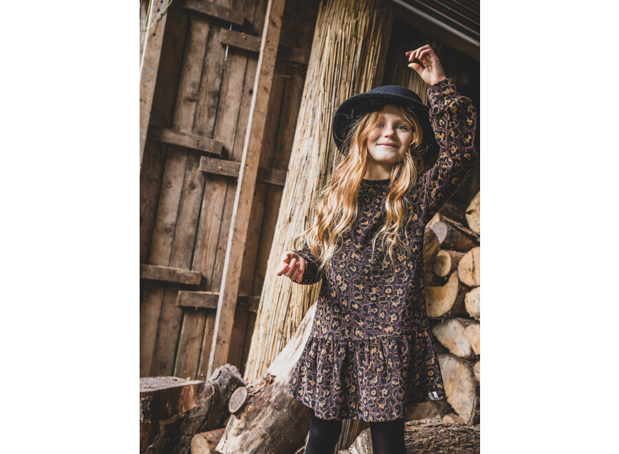 Little Velvet Dress  Velvet Leopard Meisjes  Jurkje