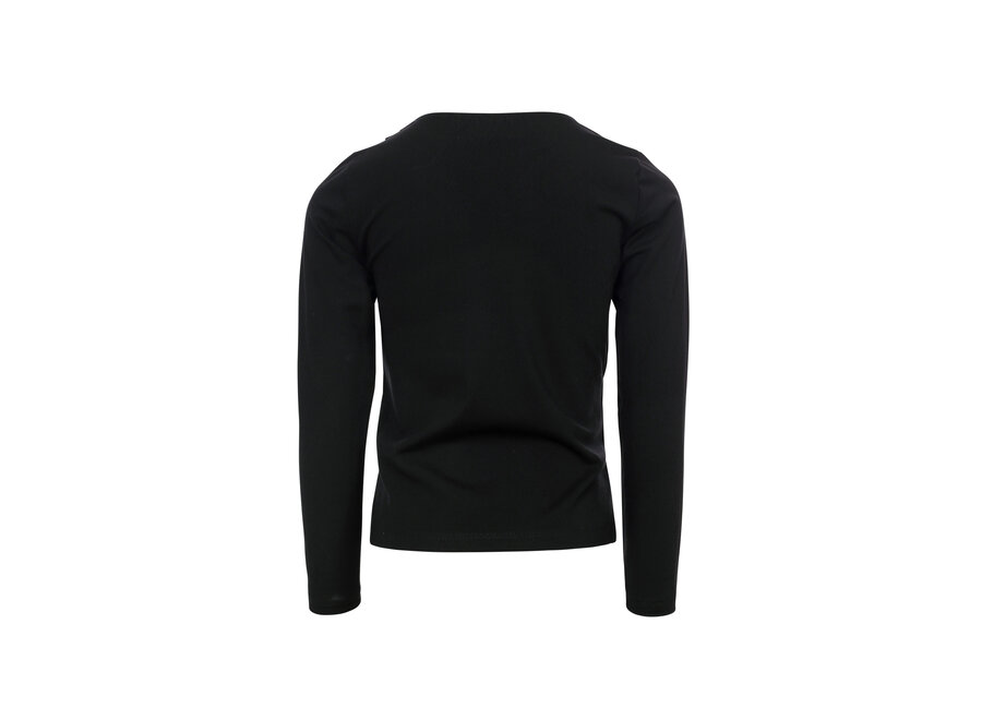 T-Shirt With Drape Black Meisjes T-shirt