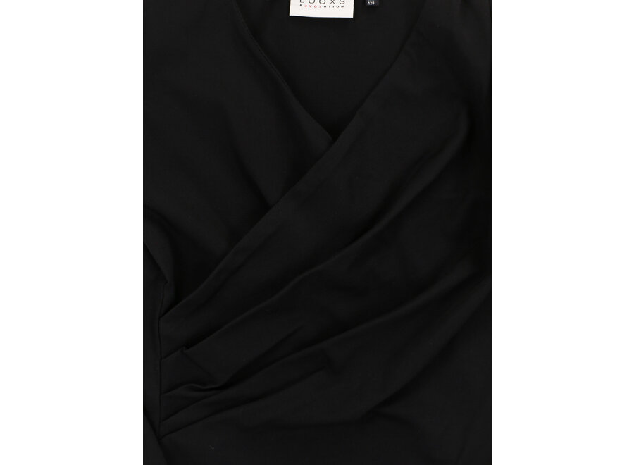 T-Shirt With Drape Black Meisjes T-shirt