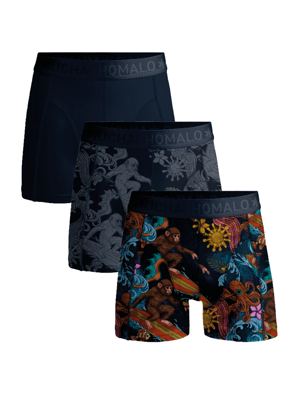 Boys 3-Pack Boxer Shorts Surfmonkey Print/Blue Jongens Ondergoed