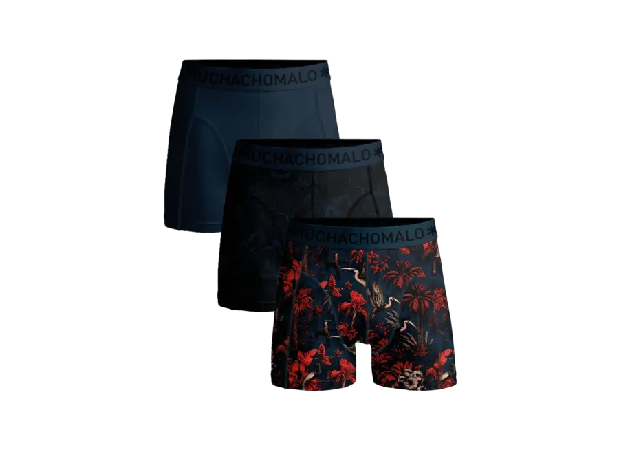 Boys 3-Pack Boxer Shorts Palmbird Print/Blue Jongens Ondergoed