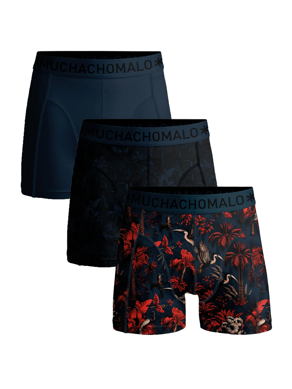 Boys 3-Pack Boxer Shorts Palmbird Print/Blue Jongens Ondergoed