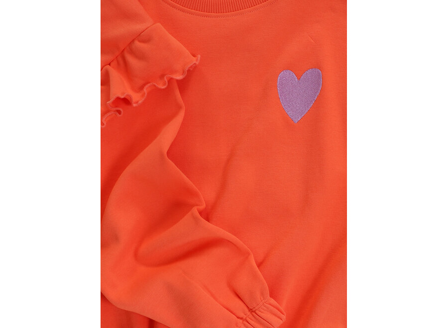 Little Ruffle Sweater  Coral Meisjes Trui