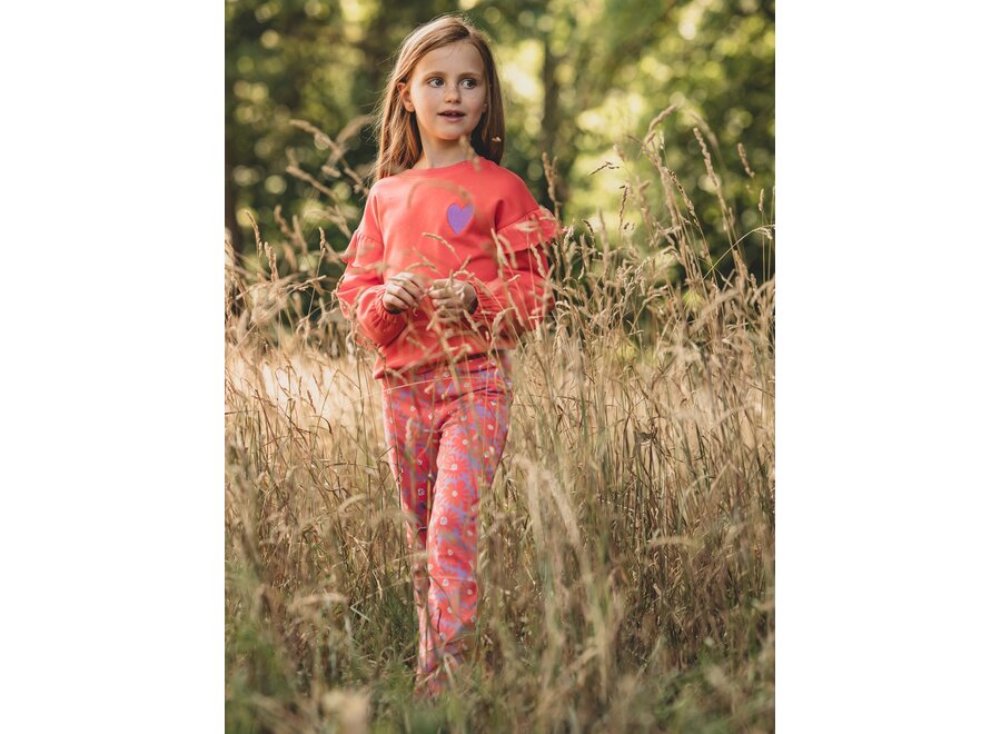 Little Ruffle Sweater  Coral Meisjes Trui