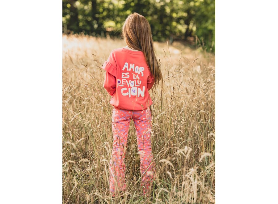 Little Ruffle Sweater  Coral Meisjes Trui