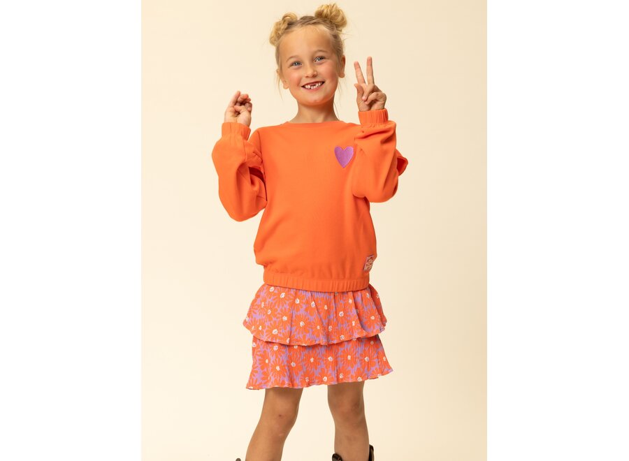 Little Ruffle Sweater  Coral Meisjes Trui