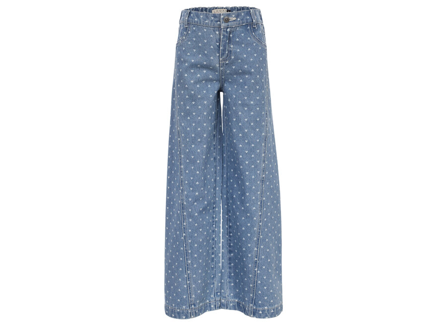 Little Heart Denim Wideleg  Denim Hearts Meisjes Broek