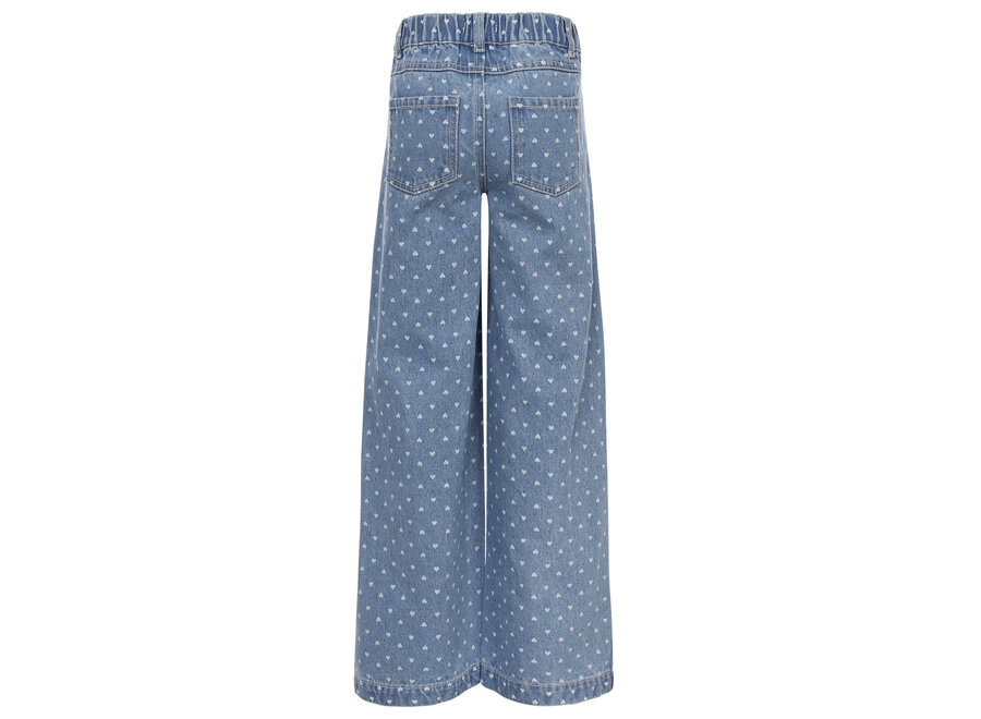 Little Heart Denim Wideleg  Denim Hearts Meisjes Broek