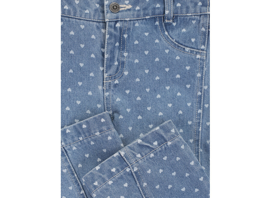 Little Heart Denim Wideleg  Denim Hearts Meisjes Broek