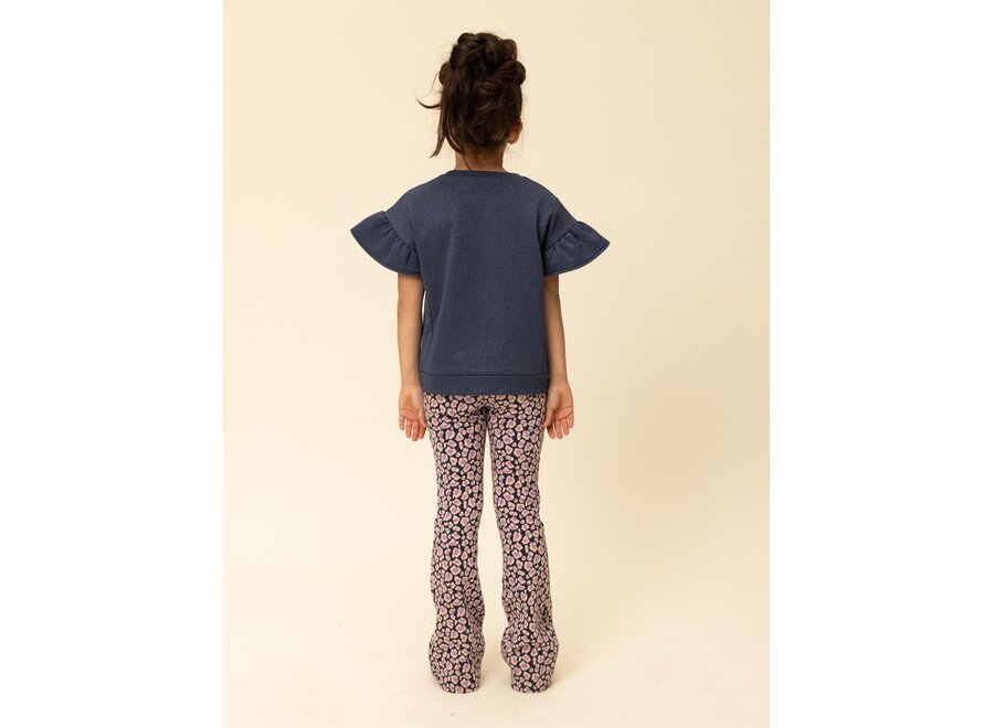 Little Jacquard Pants  Blue leopard Meisjes Broek