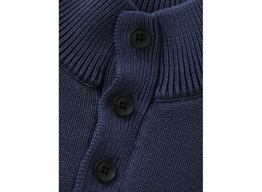 Knitted Col Buttons Washed  Night Jongens Trui