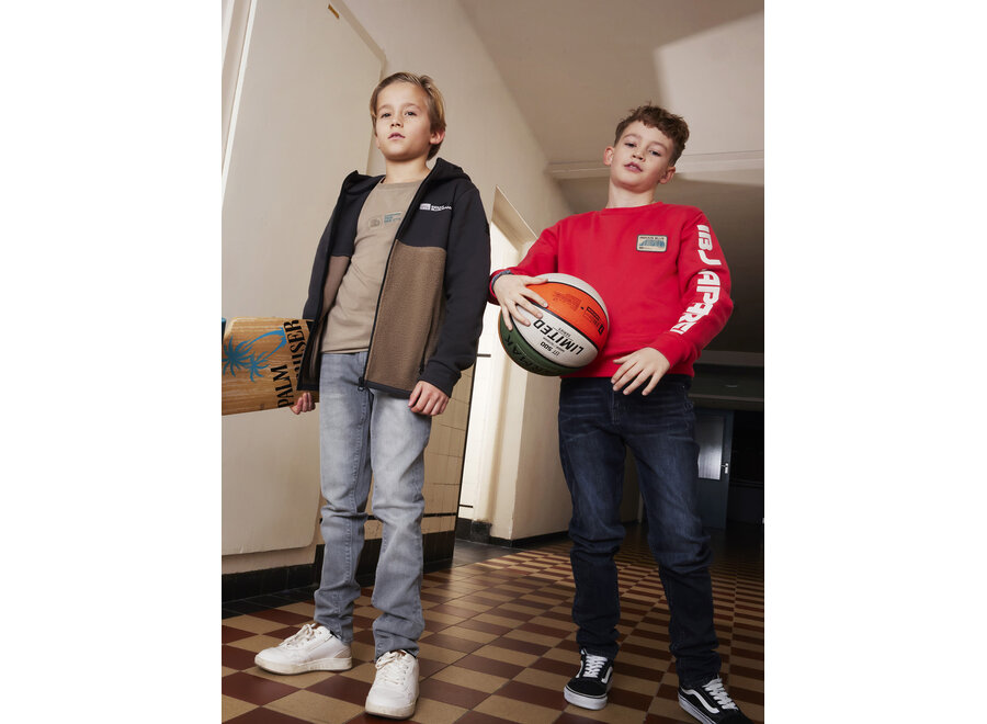 2558 Wide Straight Blue Gr Jea  Blue Grey Denim Jongens Jeans