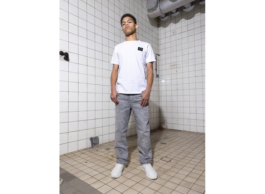 2615 Straght Wide Fit Jeans Used Grey Denim Jongens Jeans