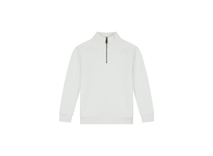 Malelions Junior Turtle Half Zip Sweater   Off- White Jongens Trui