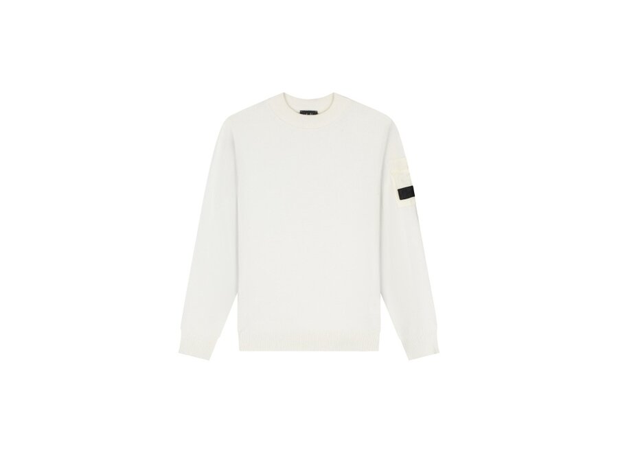 Malelions Junior Knitted Pocket Sweater  Off- White Jongens Trui