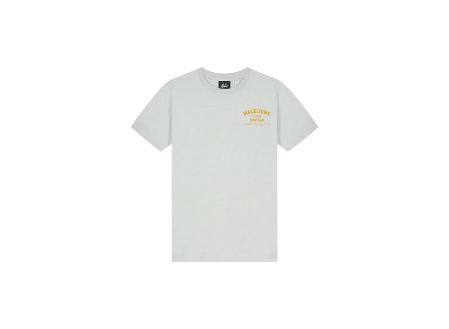 Malelions Junior Relaxed Chateau T-Shirt Ocean Grey Jongens T-shirt