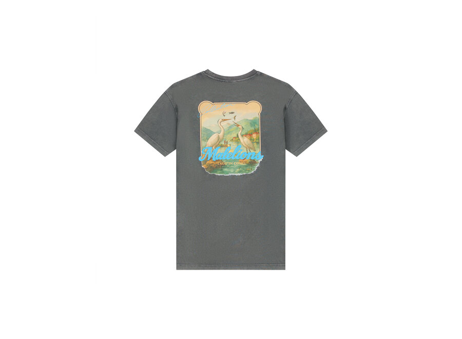 Malelions Junior Relaxed White Heron T-Shirt  Acid Wash Jongens T-shirt