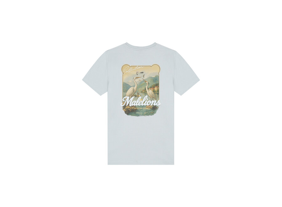 Malelions Junior Relaxed White Heron T-Shirt  Ocean Grey Jongens T-shirt
