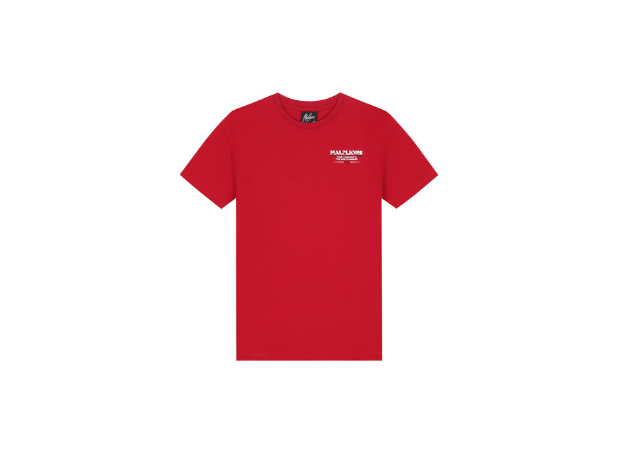 Malelions Junior Relaxed Valet T-Shirt  Red Jongens T-shirt