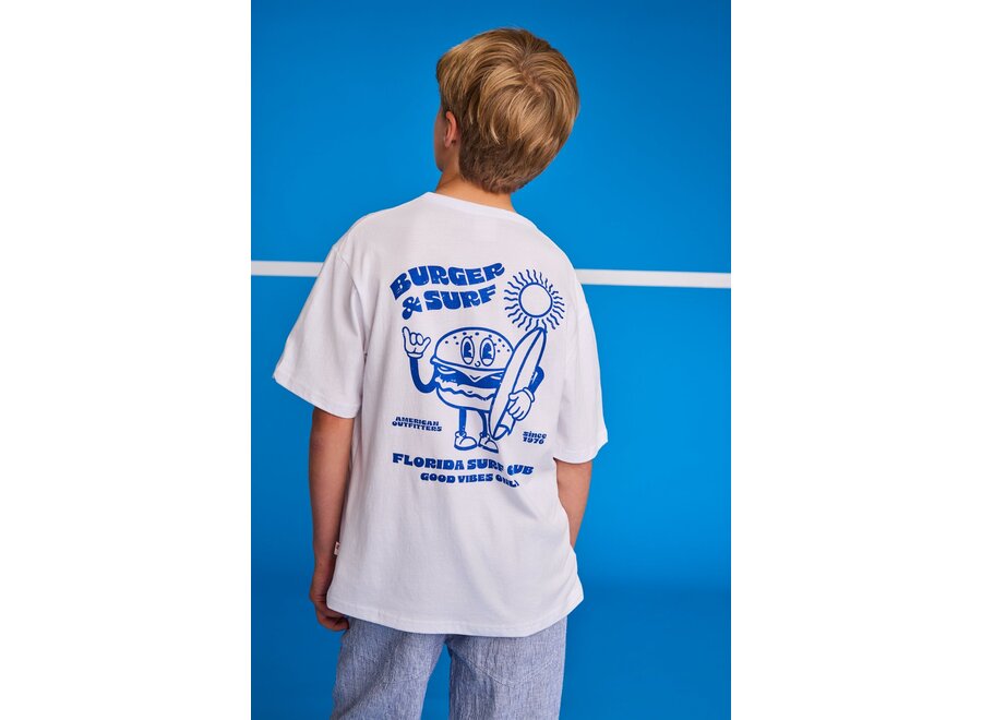 silas t-shirt burger  - white Meisjes T-shirt