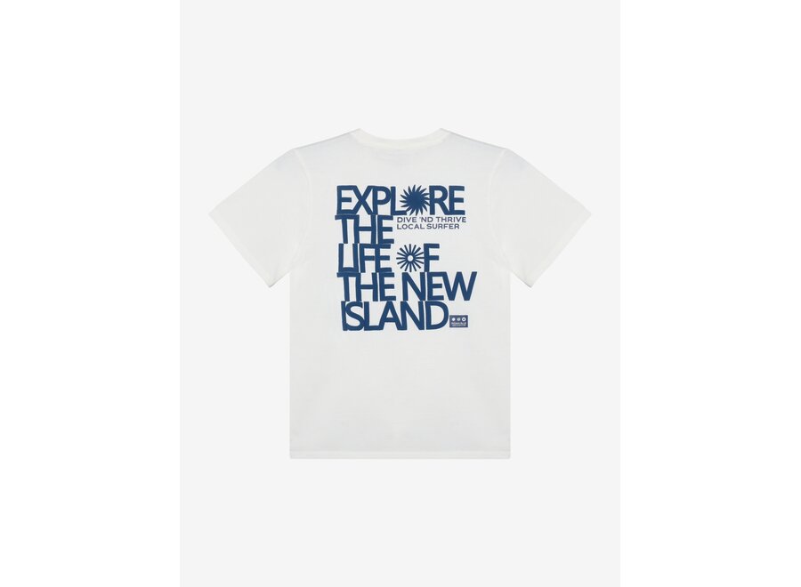 Loose Fit T-shirt INDN Explore  White Jongens T-shirt