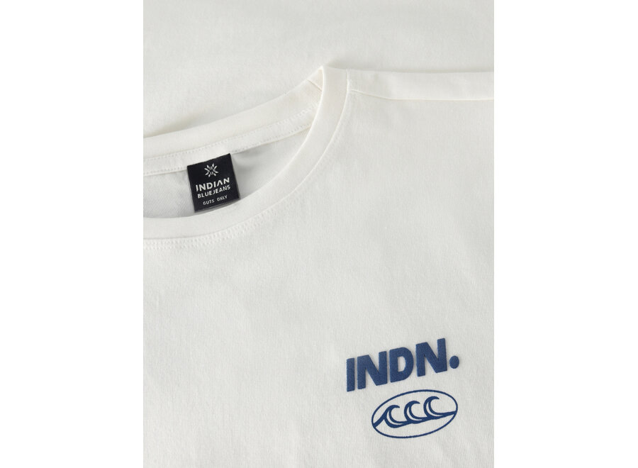 Loose Fit T-shirt INDN Explore  White Jongens T-shirt