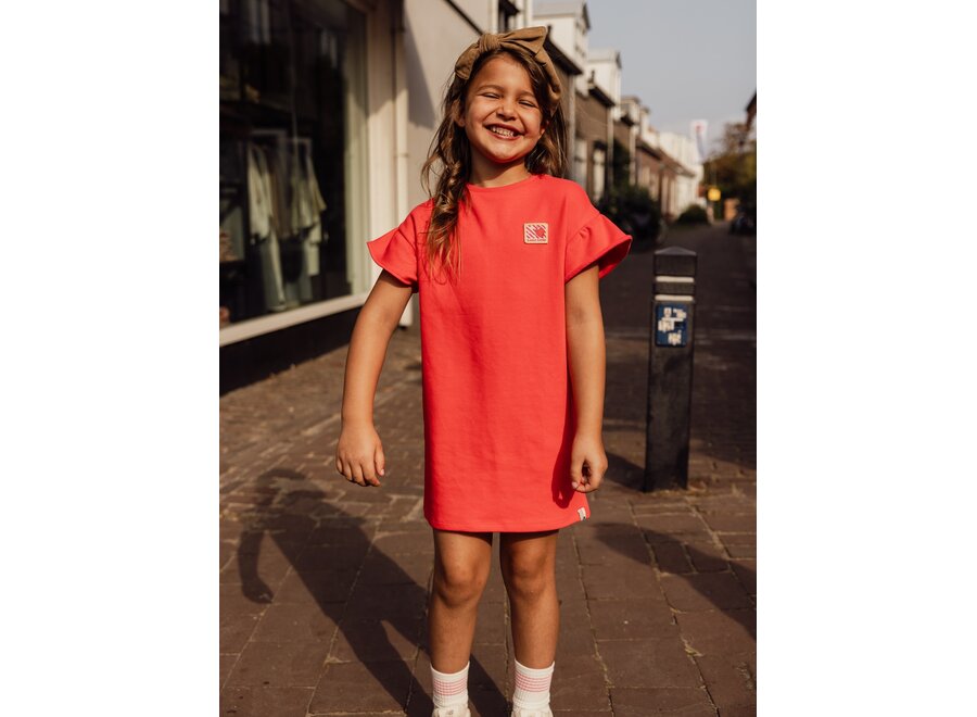 Little Sweat Dress Poppy Red Meisjes Jurkje
