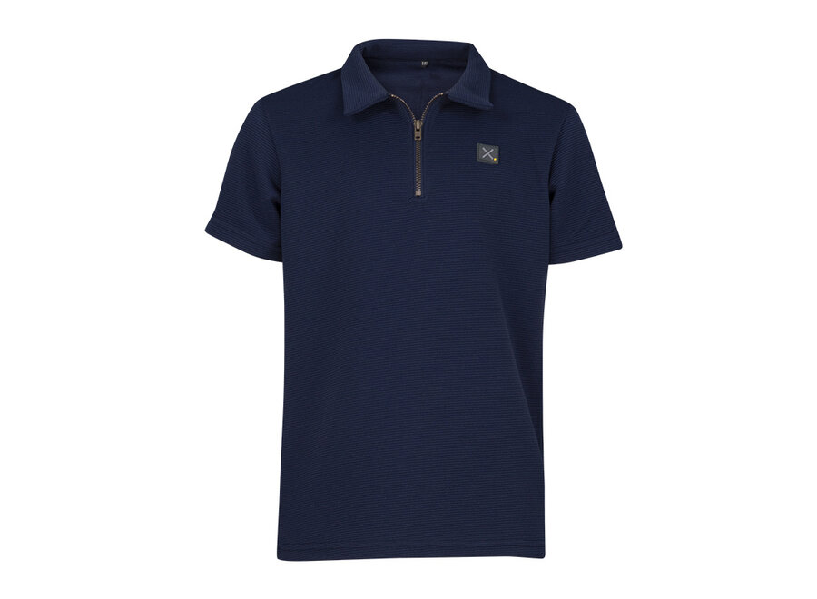 Stefan  Dark Blue Jongens Polo zip