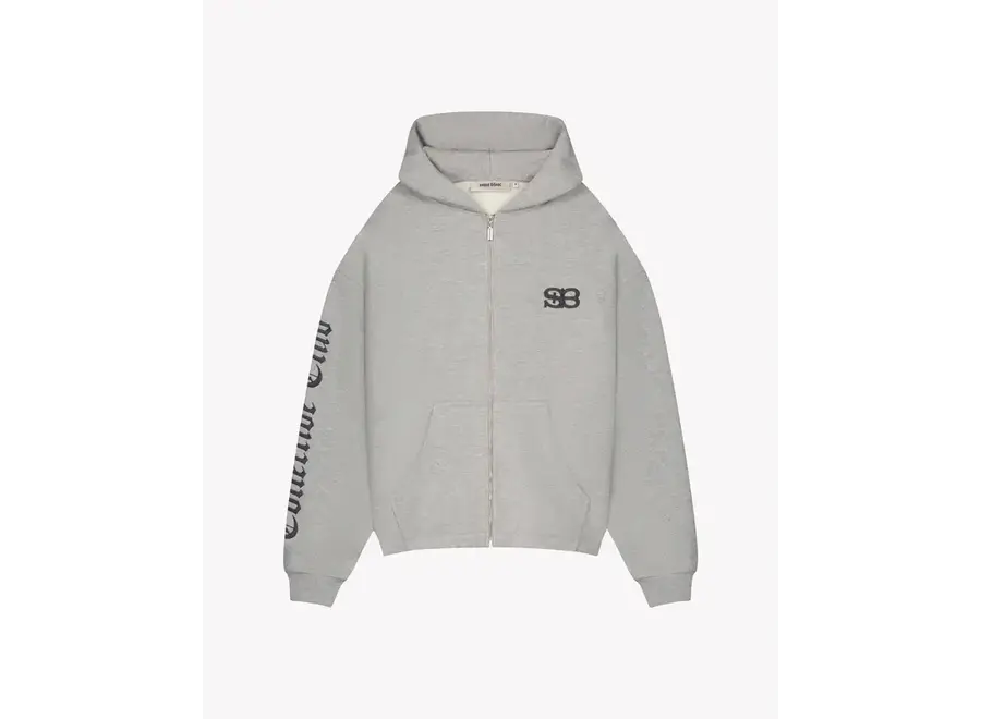 Collective Acadamy Zip Up Oxblood Red Grey Melange Jongens Vest