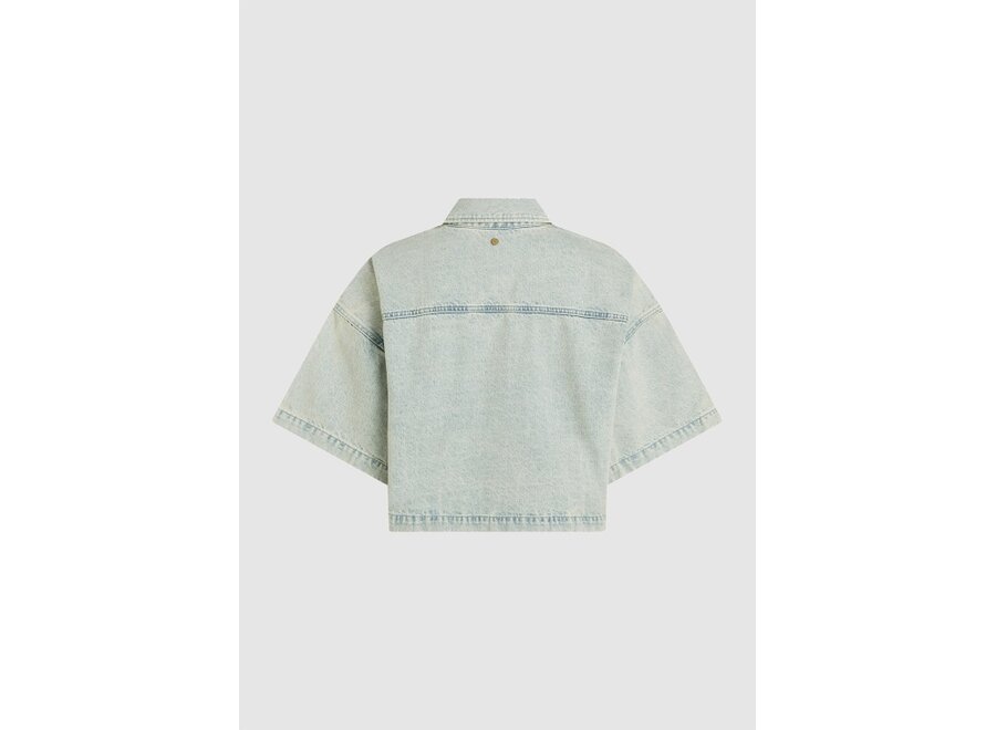 Girls Denver Blouse  Carribean Blue Wash Meisjes Blouse