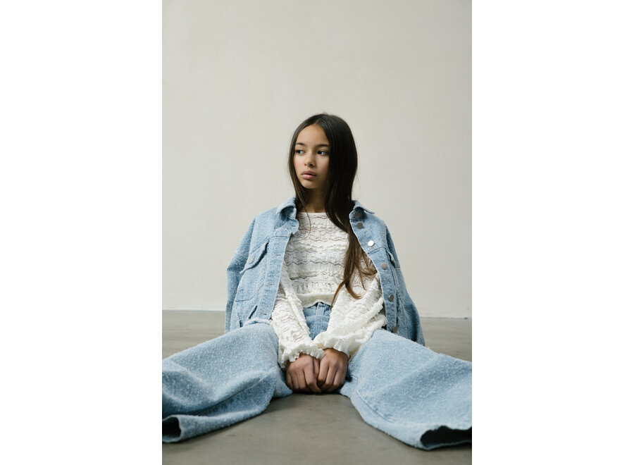 Charly Texture Co  - Blue Denim Meisjes Broek