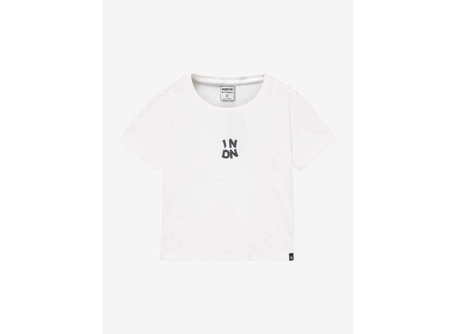Cropped Top INDN White Meisjes  T-shirt