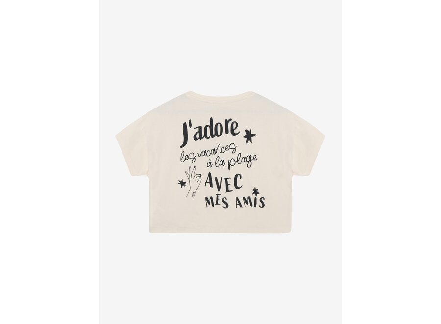 T-shirt Wide Cropped  Sand Meisjes  T-shirt