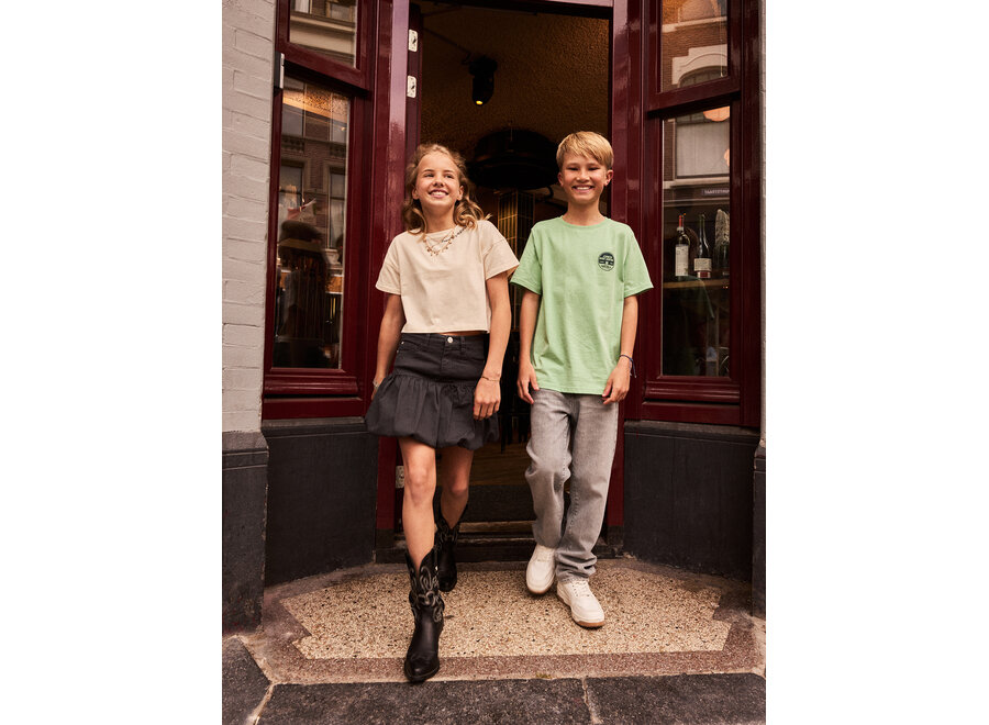 T-shirt Wide Cropped  Sand Meisjes  T-shirt