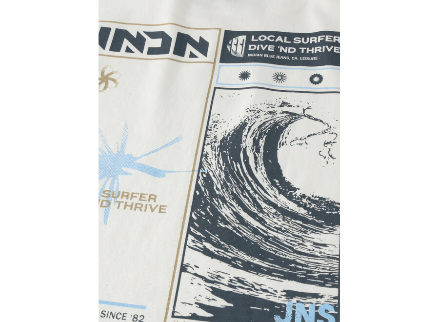 T-Shirt INDN Backprint  White Jongens T-shirt