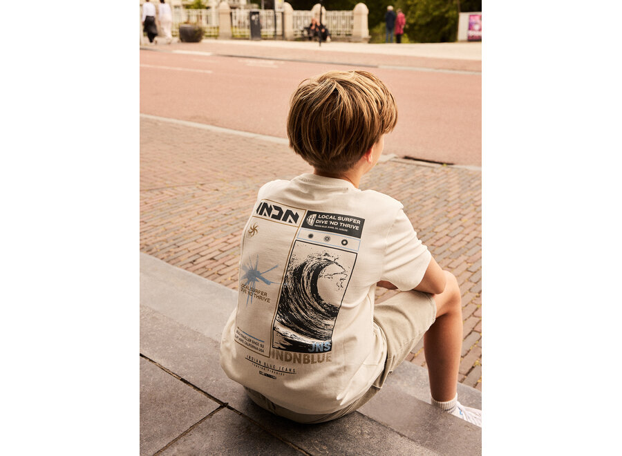 T-Shirt INDN Backprint  White Jongens T-shirt