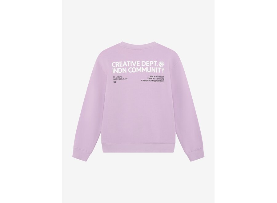 Loose Fit Sweat Backprint  Purple Jongens Trui