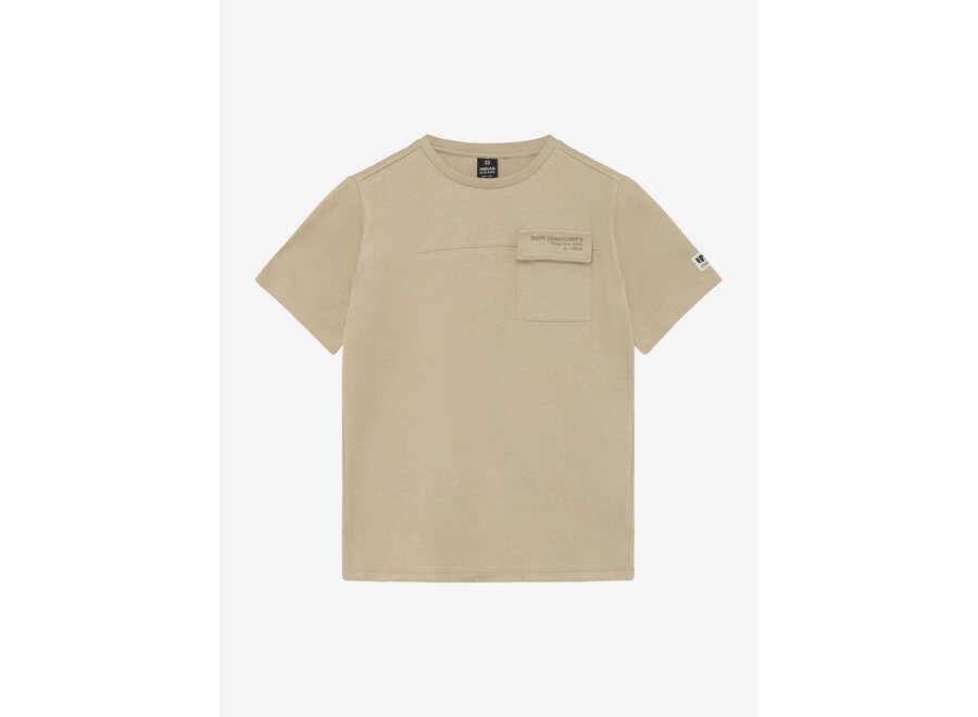 Loose Fit T-Shirt Structure  Sand Jongens T-shirt